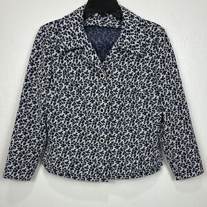 TERSUISSE Vintage Floral Long Sleeve Collared Button-Up Jacket Size M